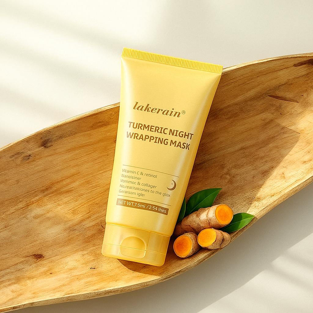 Masque de nuit  au curcuma+ 1 pinceau applicateur offert :Préserve l’éclat et la jeunesse du teint