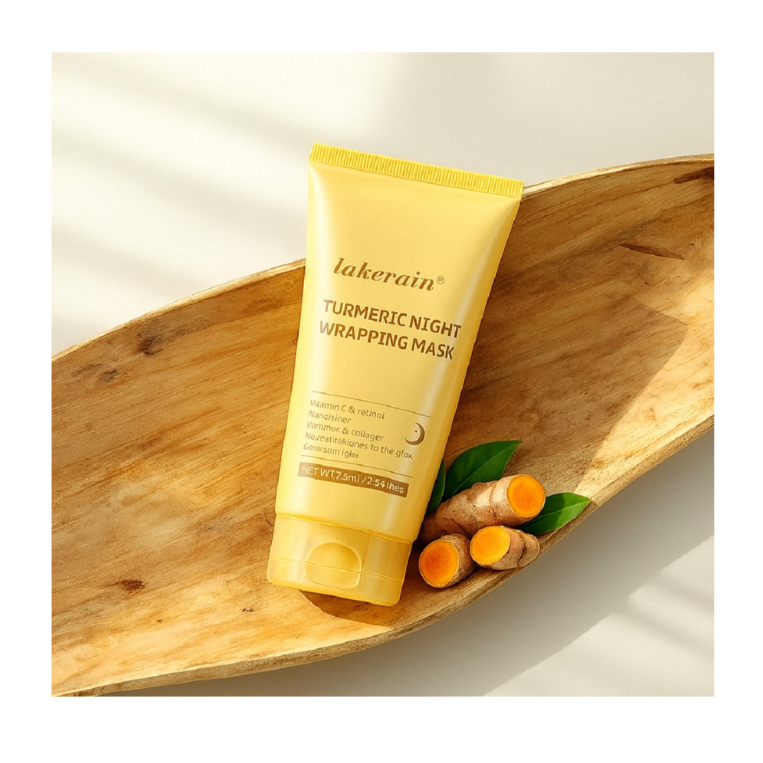 Masque de nuit  au curcuma+ 1 pinceau applicateur offert :Préserve l’éclat et la jeunesse du teint