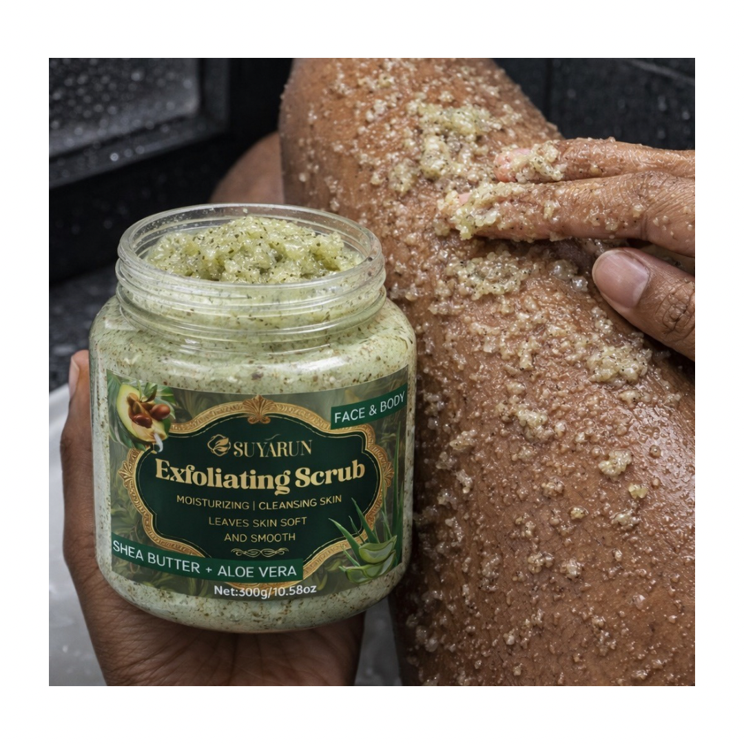 SUYARUN Gommage Exfoliant Visage & Corps – Beurre de Karité & Aloe Vera :