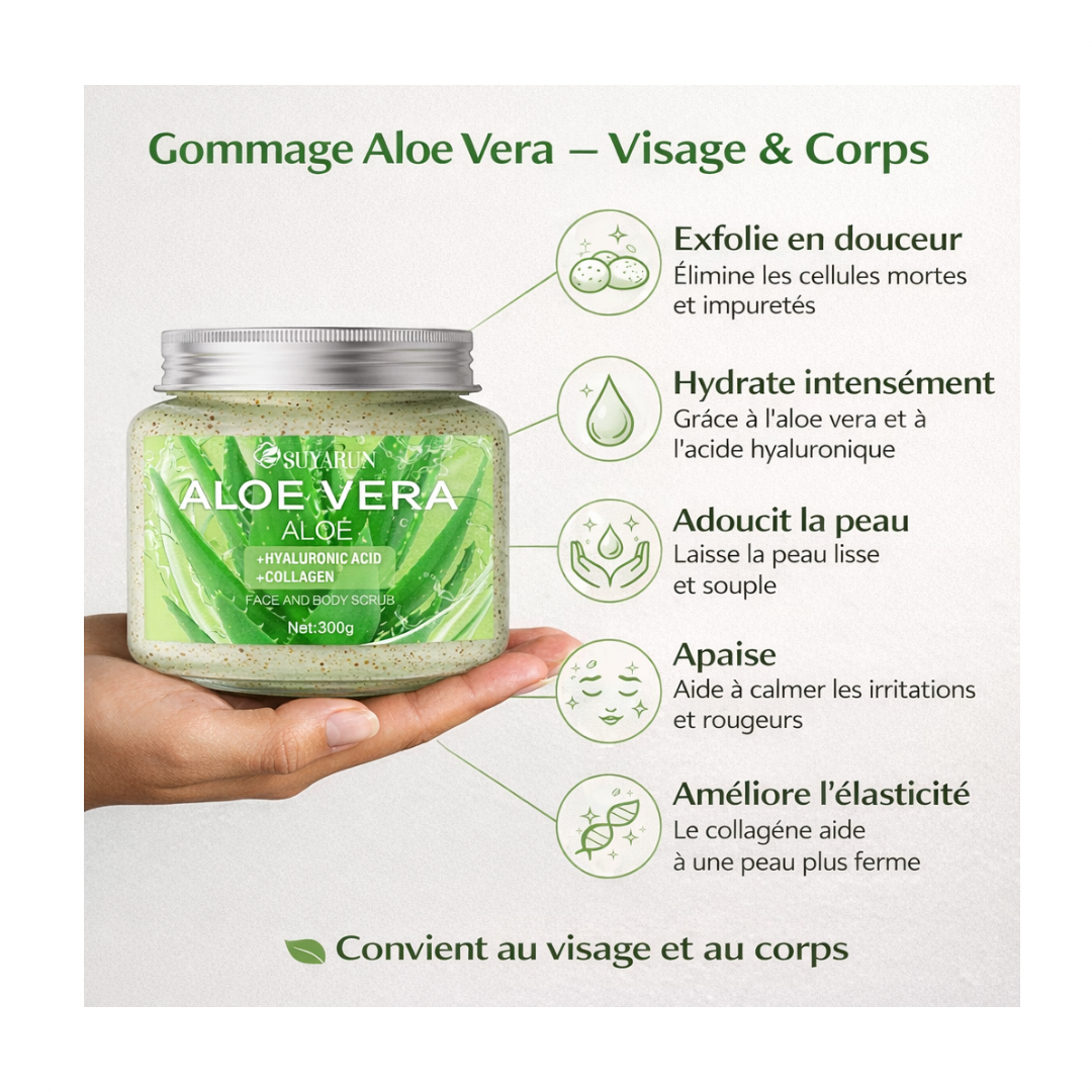 SUYARUN Gommage Exfoliant Visage & Corps – Beurre de Karité & Aloe Vera :